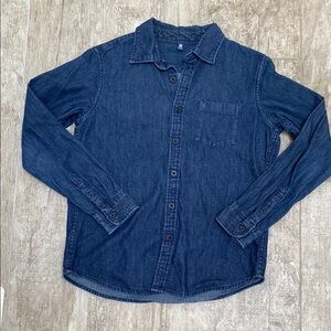 Uniqlo Blue Casual Button Down Shirt Denim